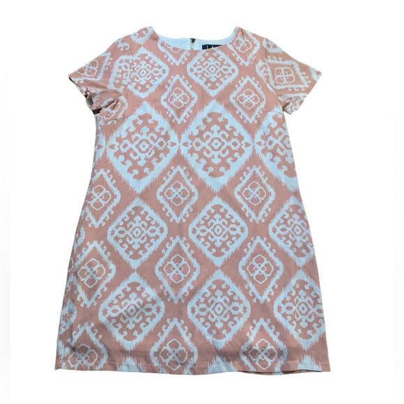 Lulus Give Me a Print Blush Pink Print Shift Dress Mini Short Sleeve Size Large - Picture 1 of 6